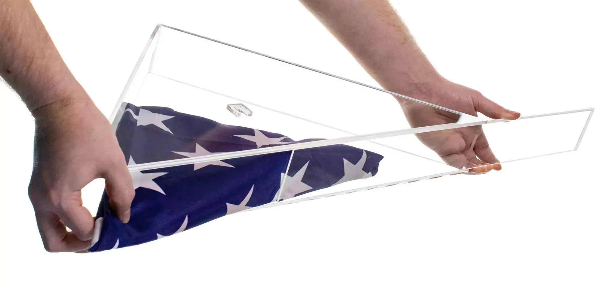 Clear Acrylic American Flag Memorabilia Display Case