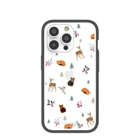 Clear Winter Woodland iPhone 14 Pro Case With Black Ridge