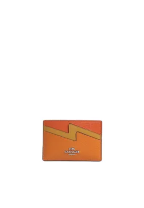 Coach Bolt Card Case In Bright Mandarin Multi CU134