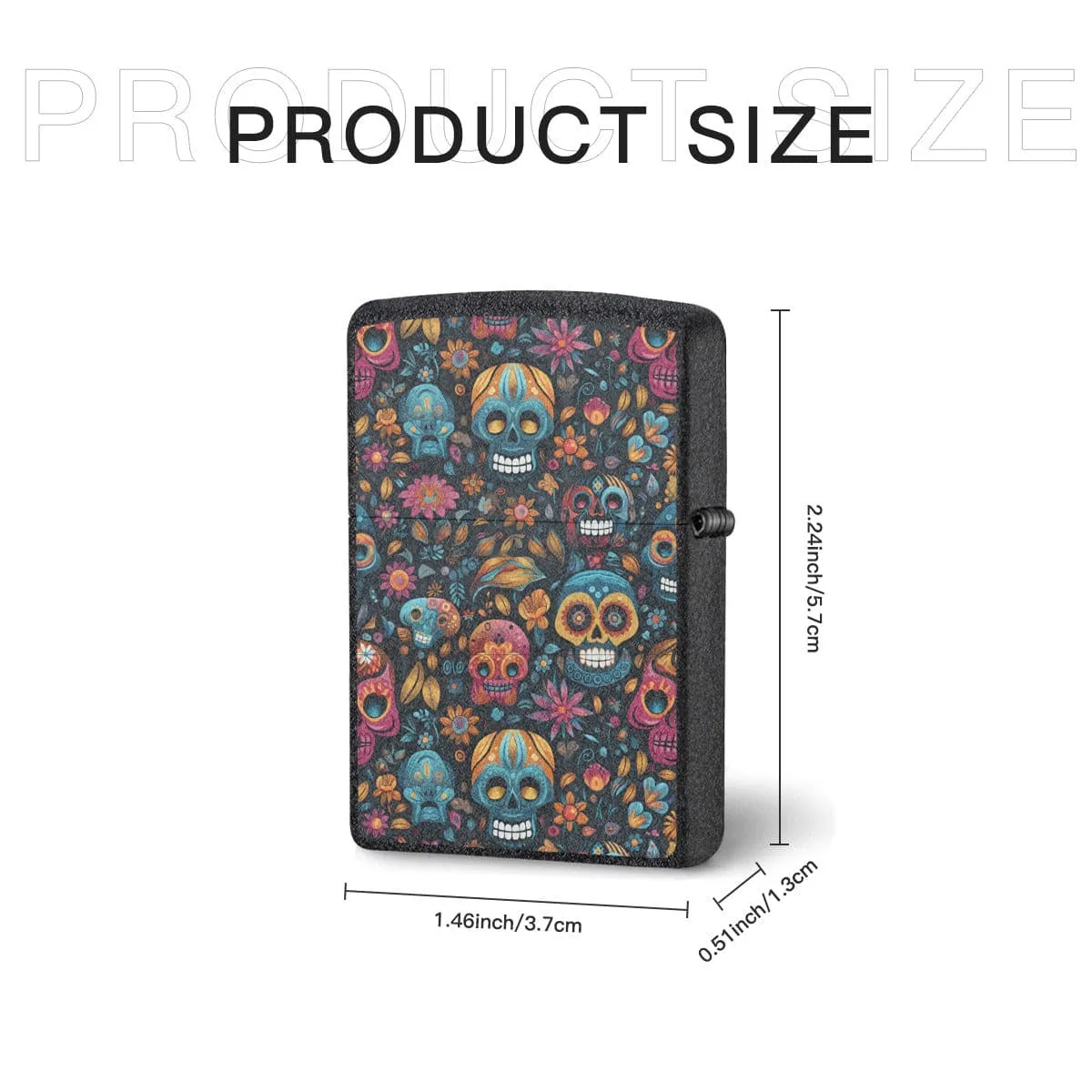 Colorful Skulls & Flowers Lighter Case