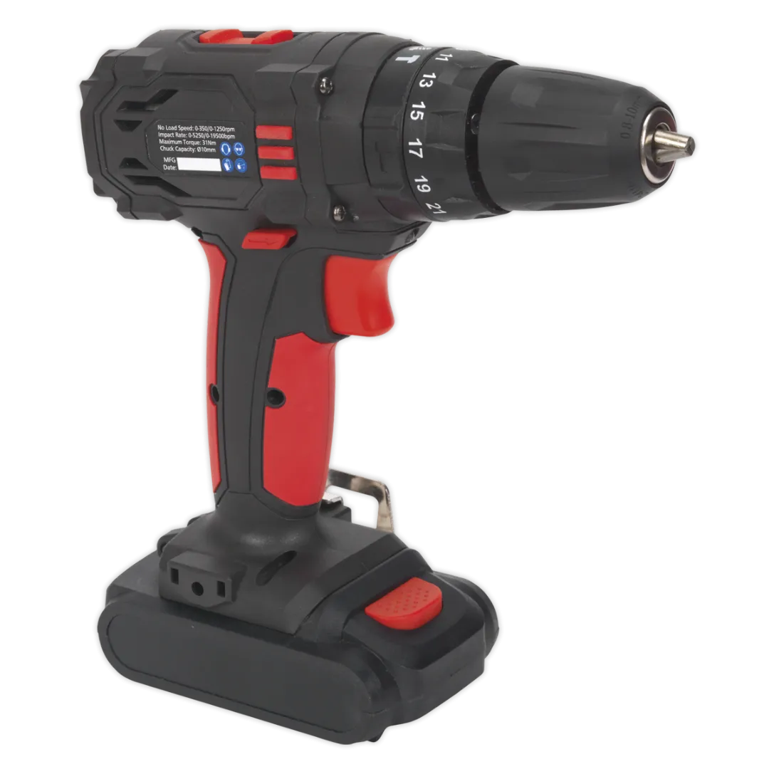 Cordless Hammer Drill-Driver 10mm 18V 1.5Ah Lithium-ion 2-Speed - Fast Charger