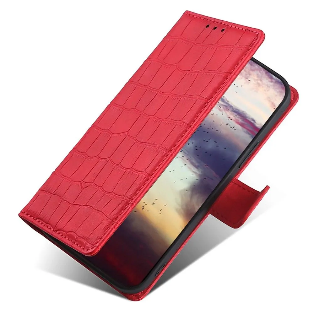 Crocodile textured leather case for Xiaomi 12 Pro - Red