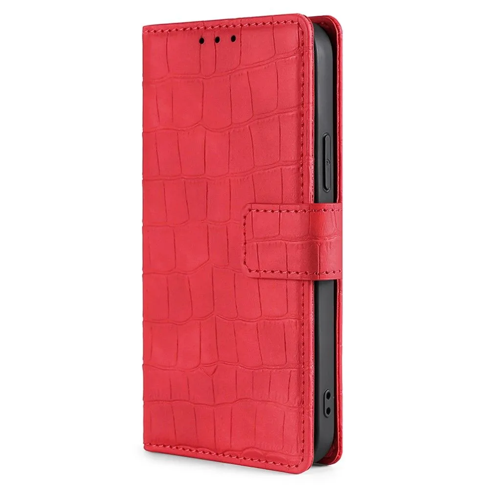 Crocodile textured leather case for Xiaomi 12 Pro - Red