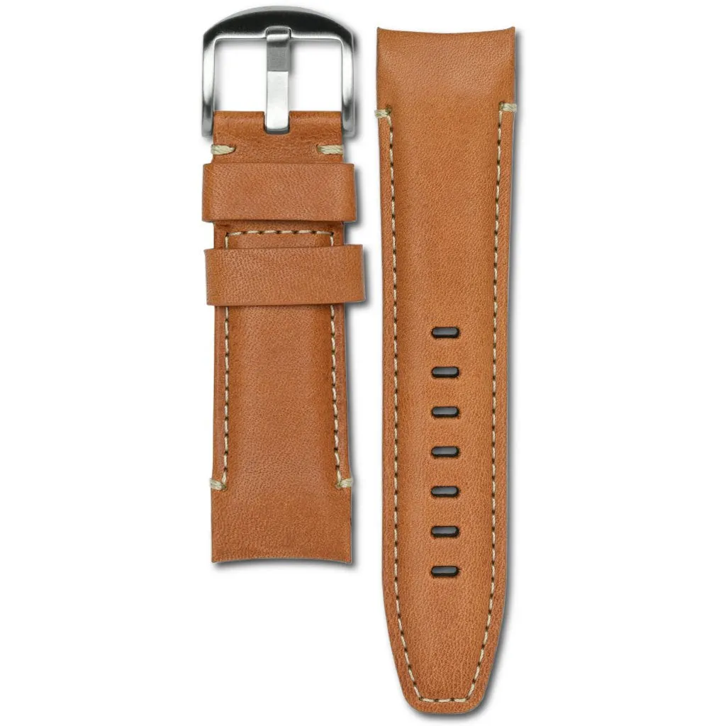 Curved End Leather Strap for Panerai Luminor 44mm Models with Tang Buckle