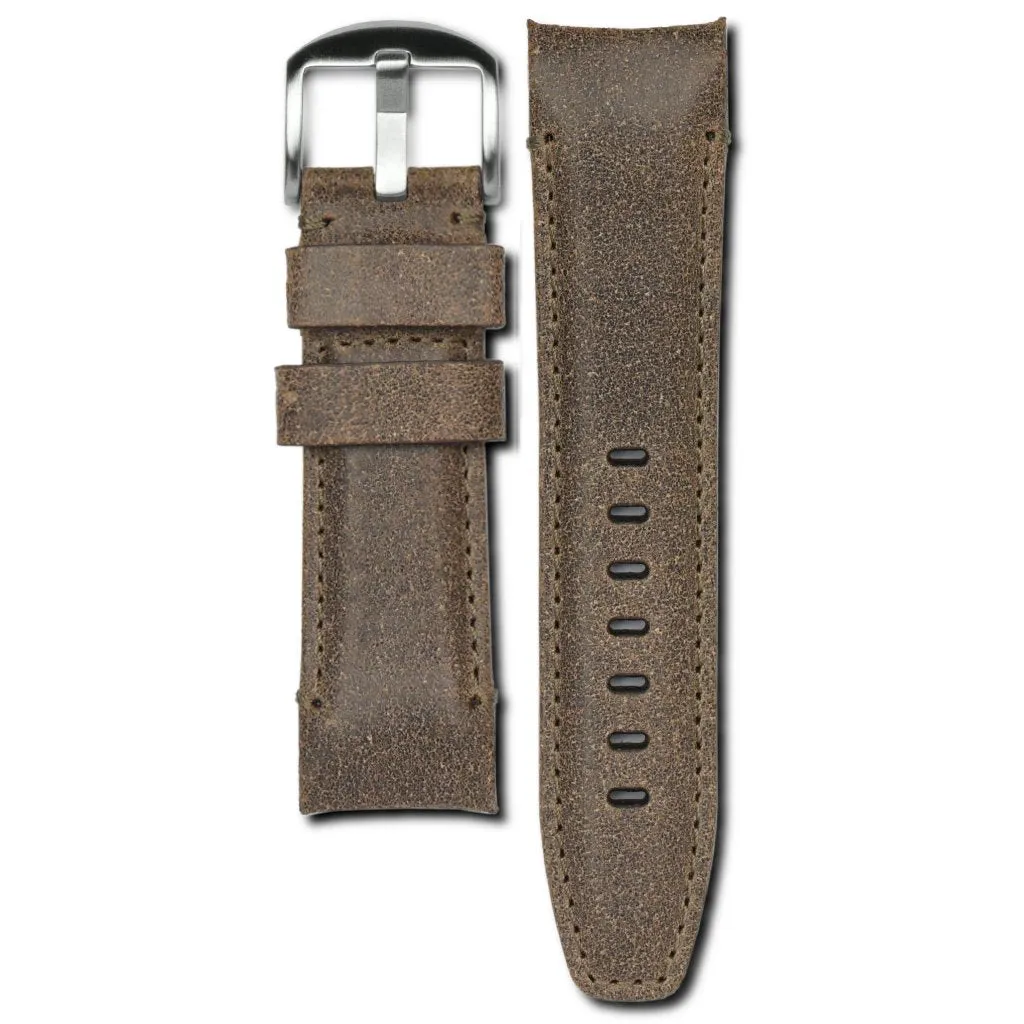 Curved End Leather Strap for Panerai Luminor 44mm Models with Tang Buckle