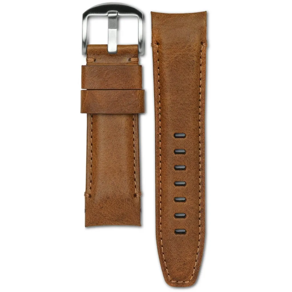 Curved End Leather Strap for Panerai Luminor 44mm Models with Tang Buckle