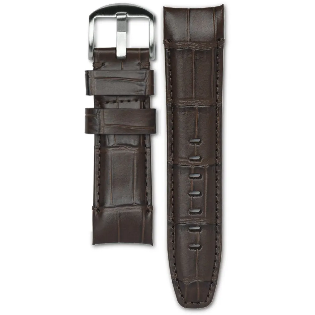 Curved End Leather Strap for Panerai Luminor 44mm Models with Tang Buckle