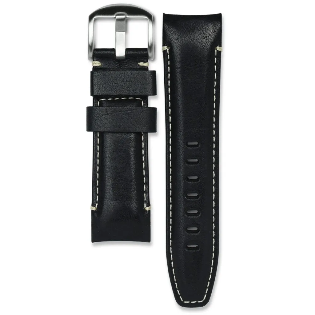 Curved End Leather Strap for Panerai Luminor 44mm Models with Tang Buckle