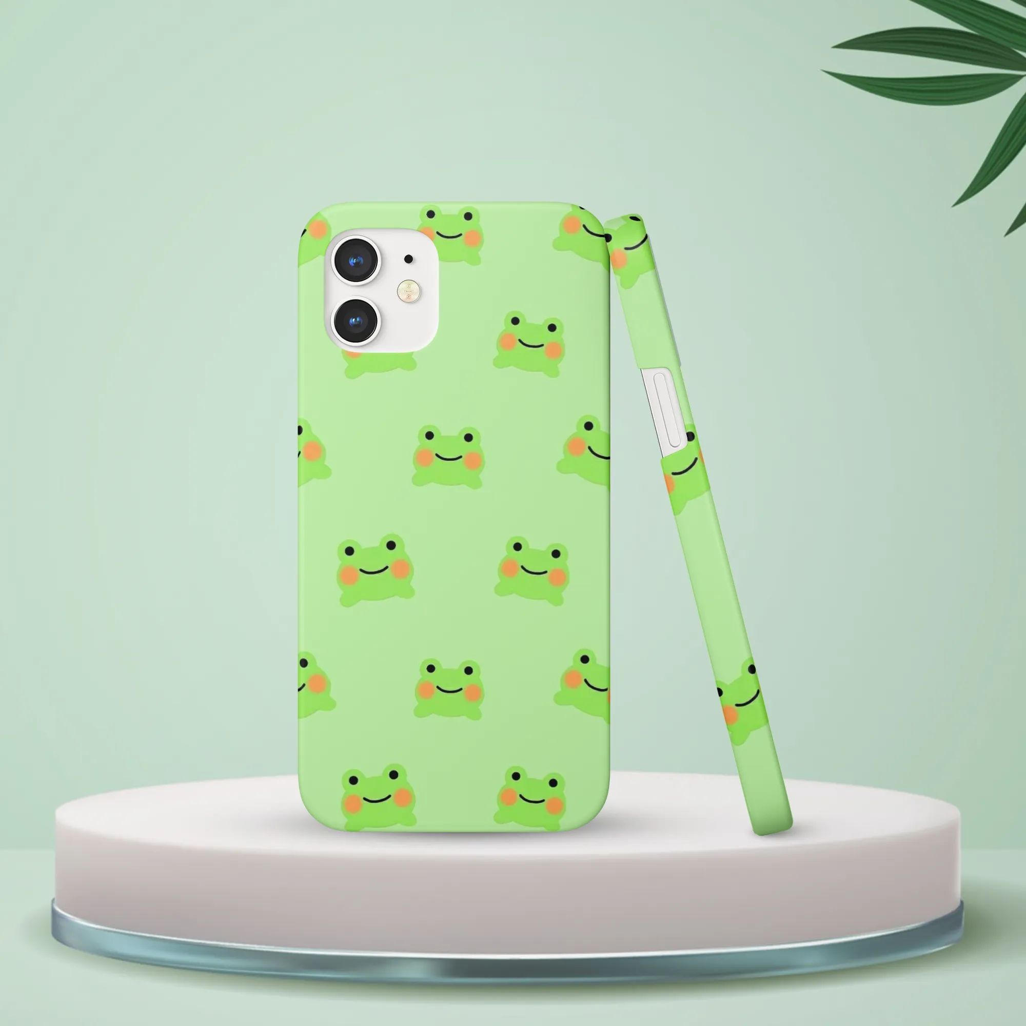 Cute Little Frog Slim Case Cover With Same Design Holder