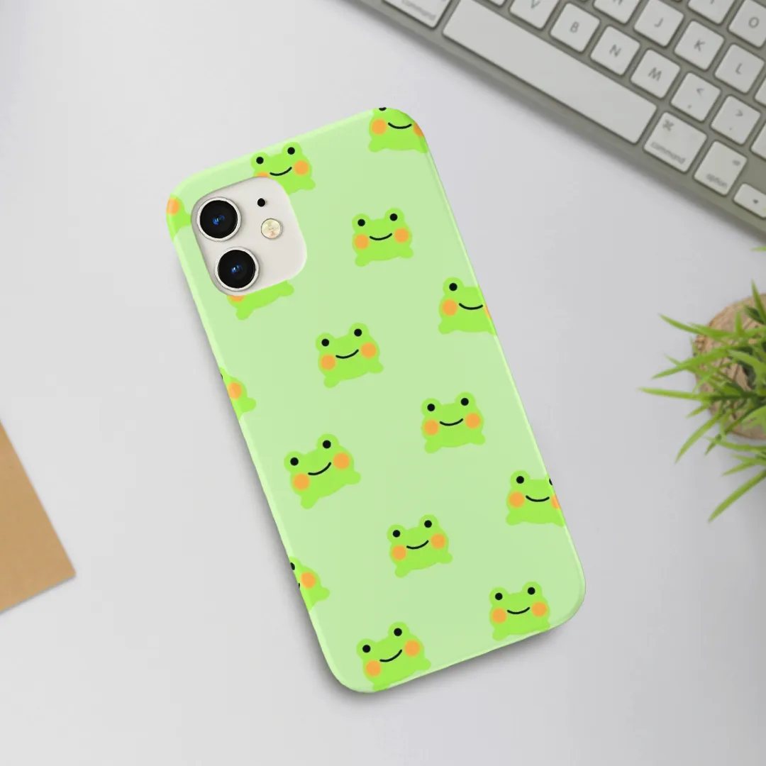 Cute Little Frog Slim Case Cover With Same Design Holder