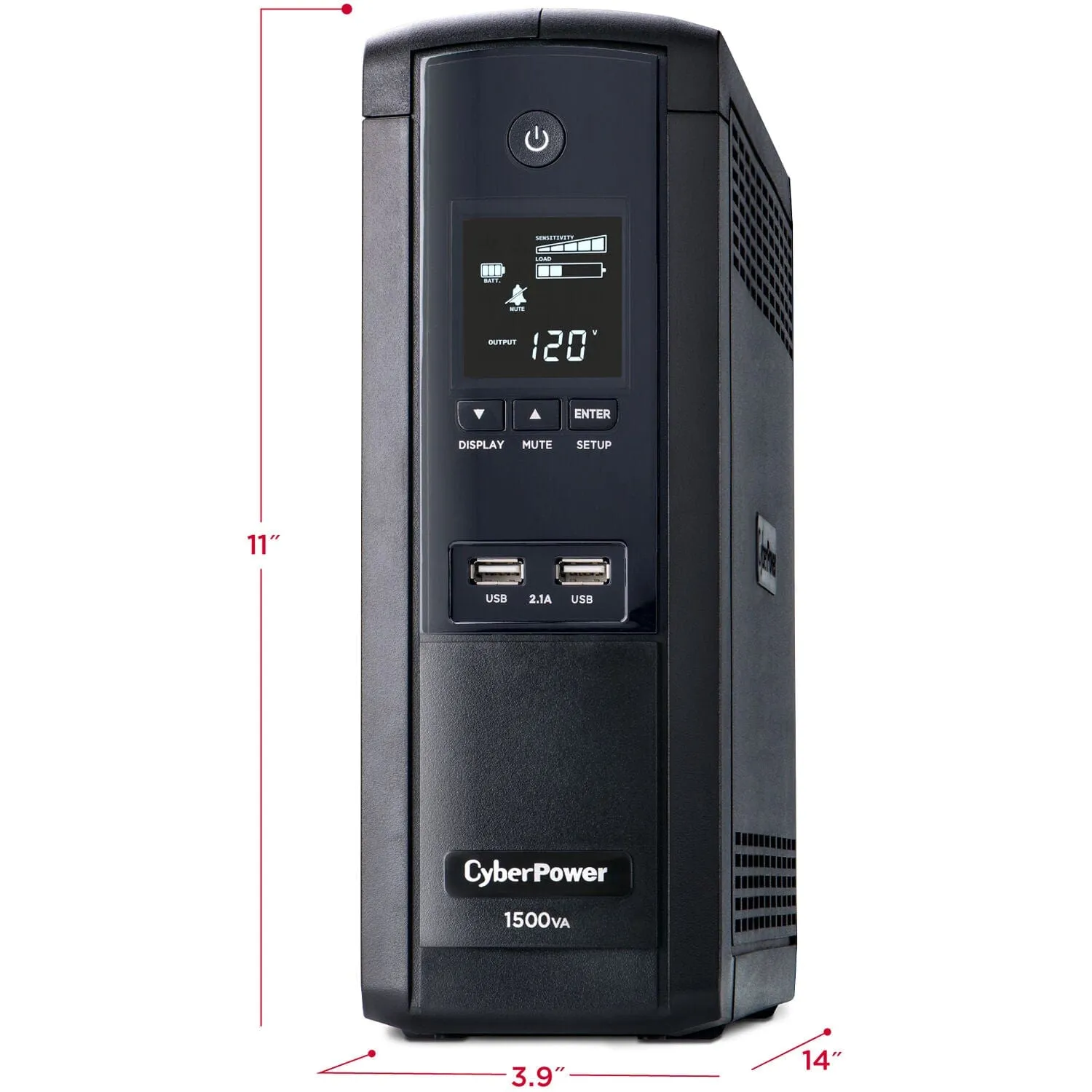 CyberPower 1500VA/900W 12 × NEMA 5-15R Simulated Sine Wave LCD & AVR UPS System - Certified Refurbished