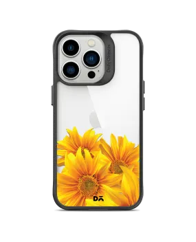 DailyObjects Clear Bright Sunflowers Black Hybrid Clear Case Cover For iPhone 13 Pro Max