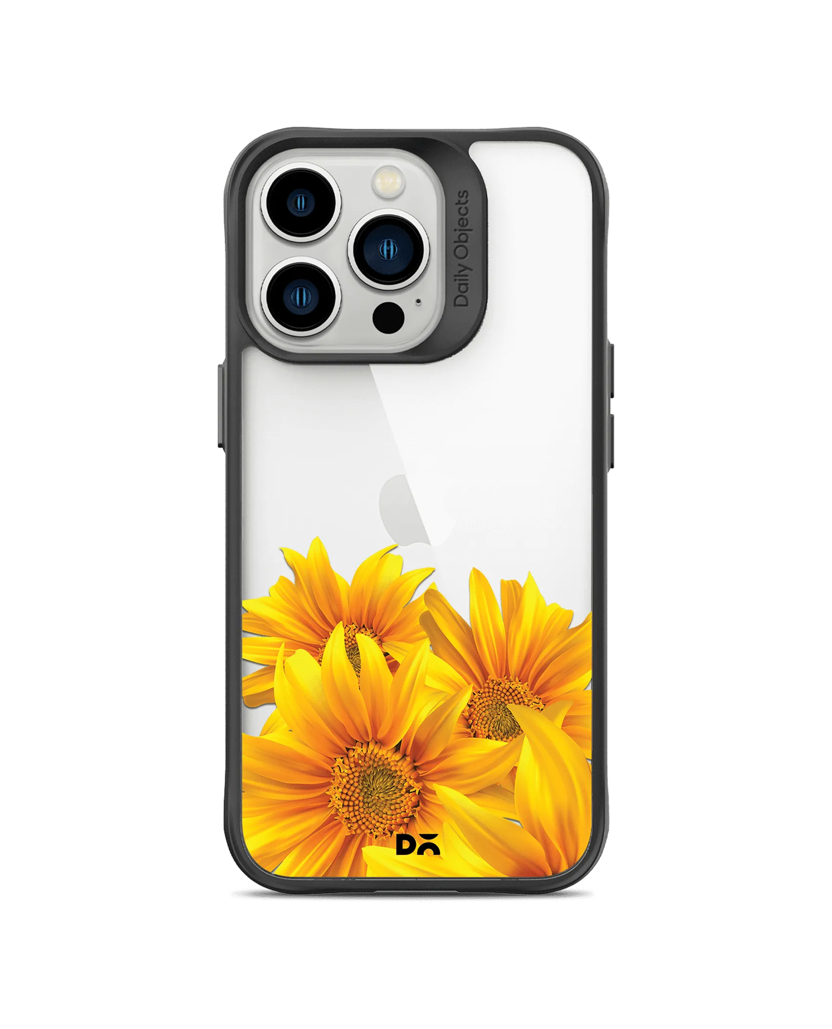 DailyObjects Clear Bright Sunflowers Black Hybrid Clear Case Cover For iPhone 13 Pro Max