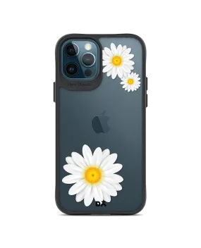 DailyObjects Clear Three White Daisies Black Hybrid Clear Case Cover For iPhone 12 Pro Max