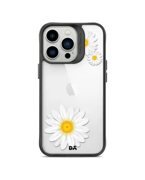 DailyObjects Clear Three White Daisies Black Hybrid Clear Phone Case Cover For iPhone 14 Pro Max