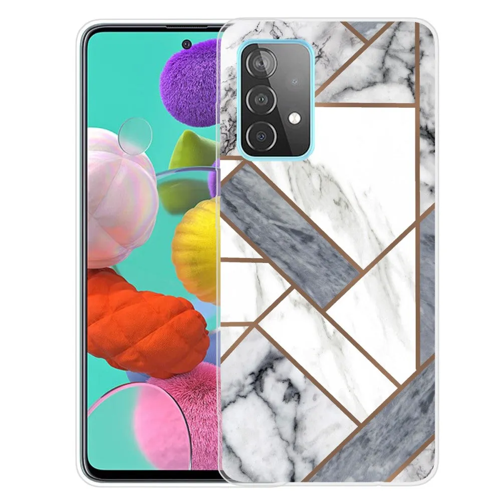 Deco Samsung Galaxy A73 case - Grey / White Marble Tile