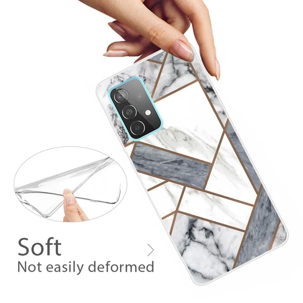 Deco Samsung Galaxy A73 case - Grey / White Marble Tile