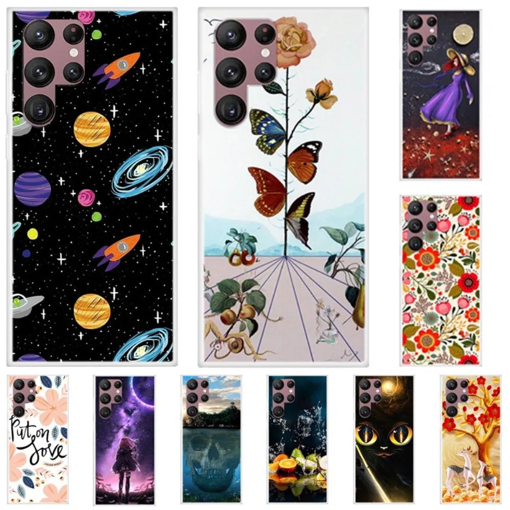 Deco Samsung Galaxy S22 Ultra case - Butterflies and Flowers