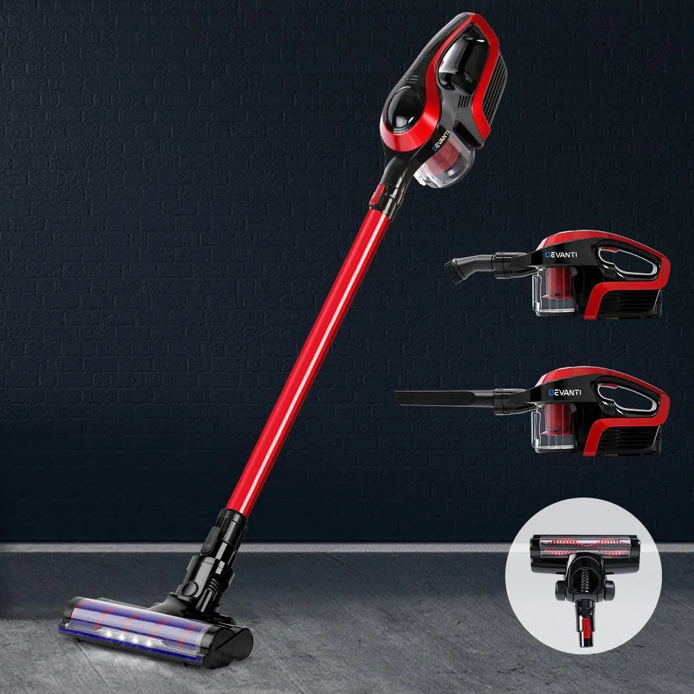 Devanti Cordless 150W Handstick Vacuum Cleaner - Red and Black