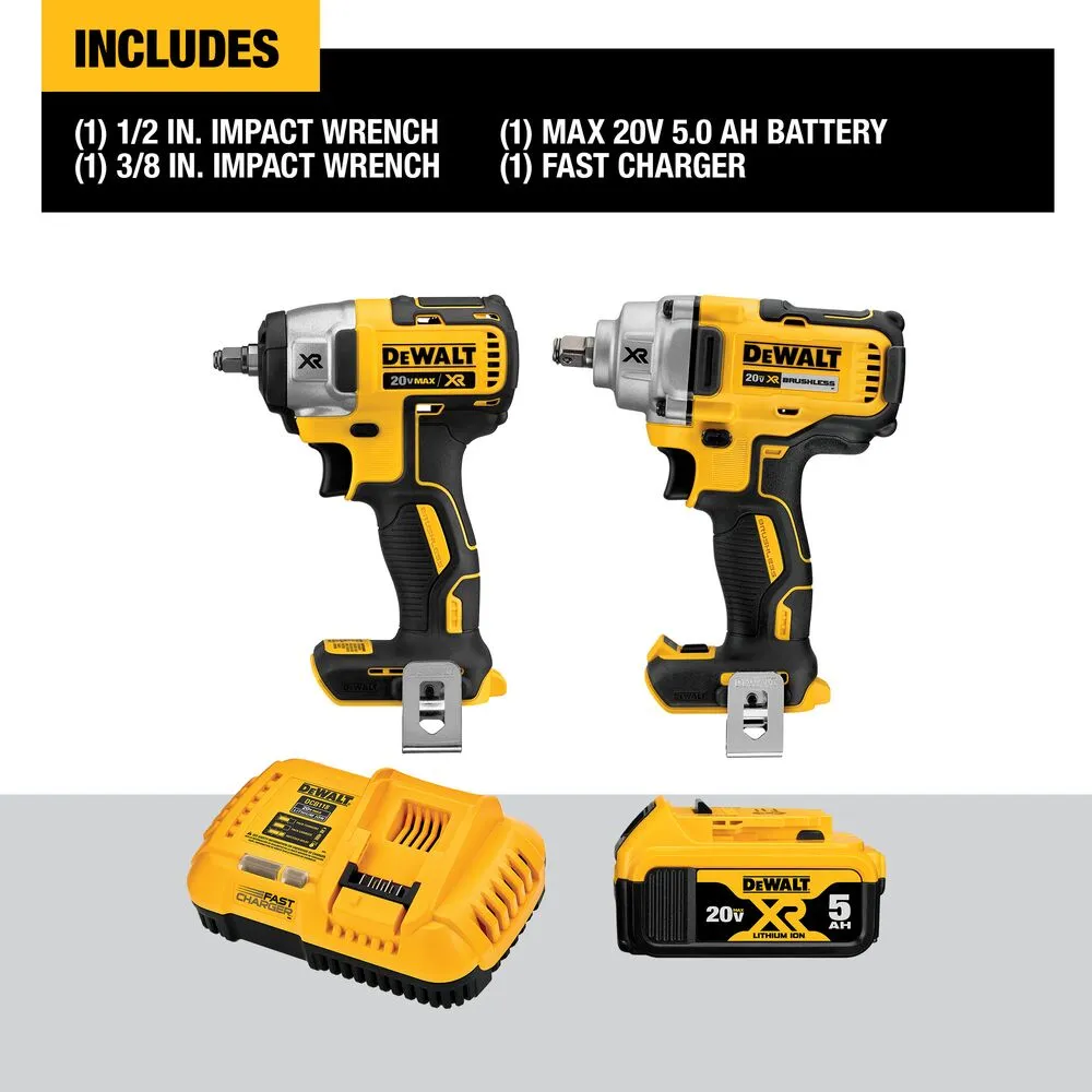 DeWalt DCK205P1 20V Max Cordless Impact Wrench 2-Tool Combo Kit