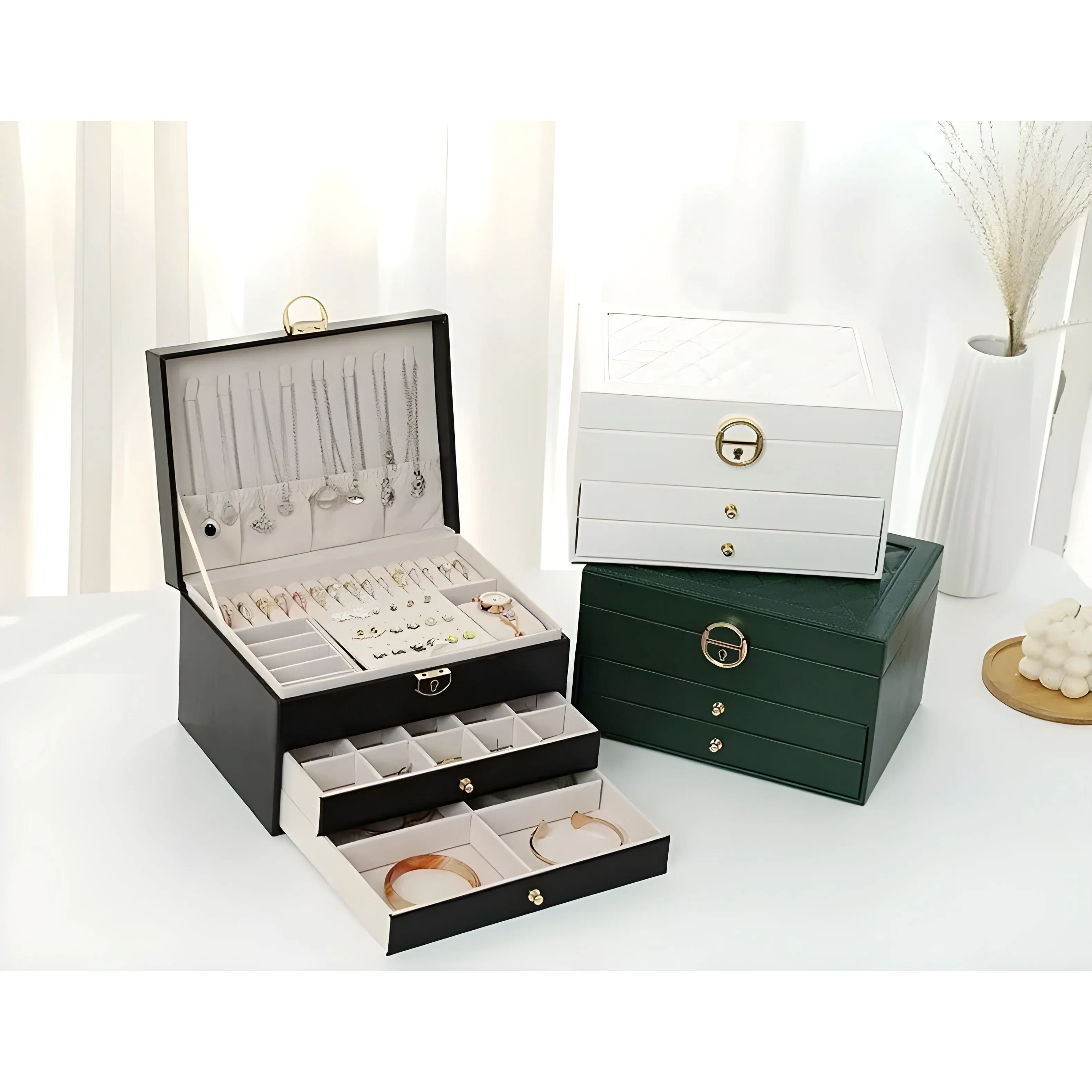 DiamondKeep Box - Elegante dreilagige Schmuckschubladenbox