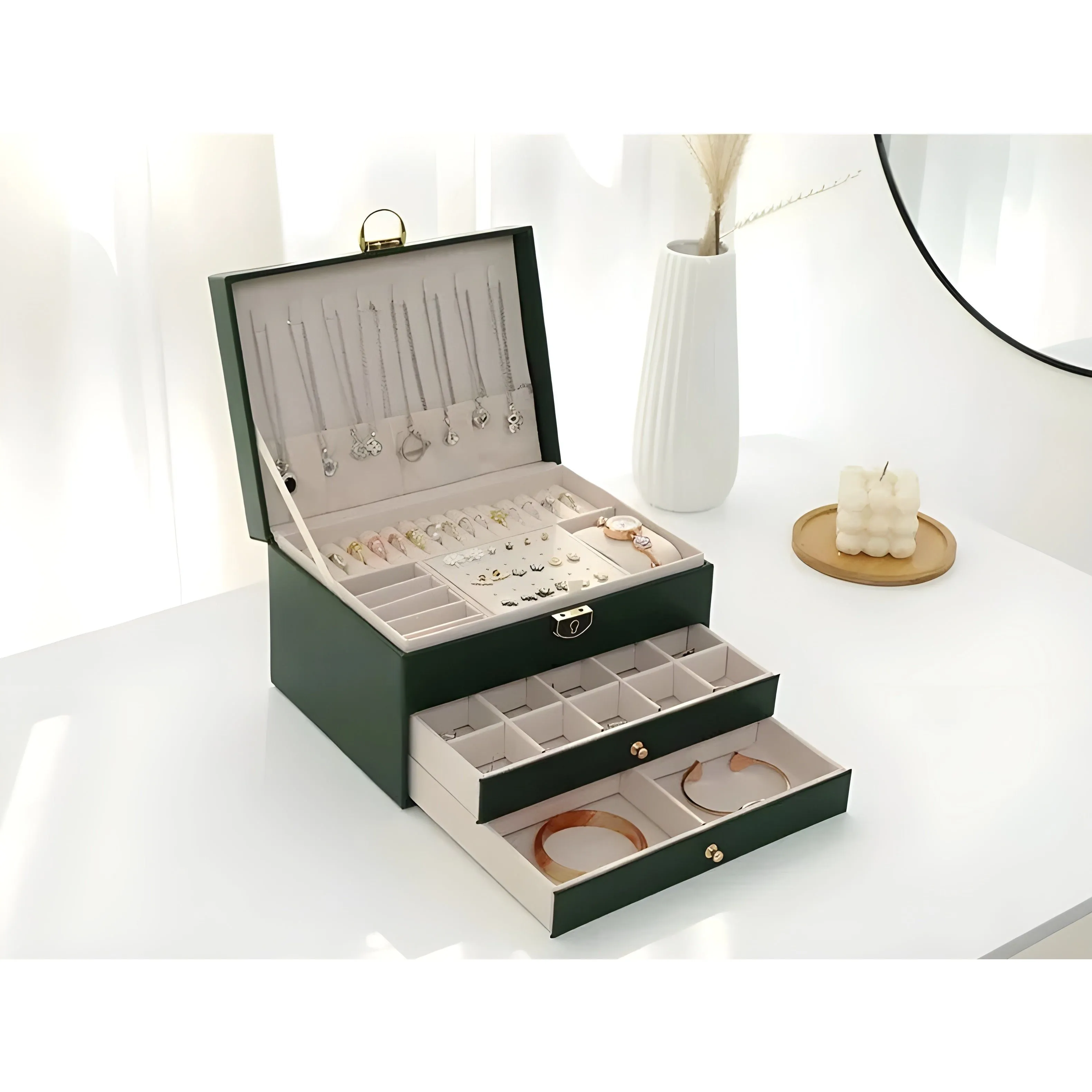 DiamondKeep Box - Elegante dreilagige Schmuckschubladenbox