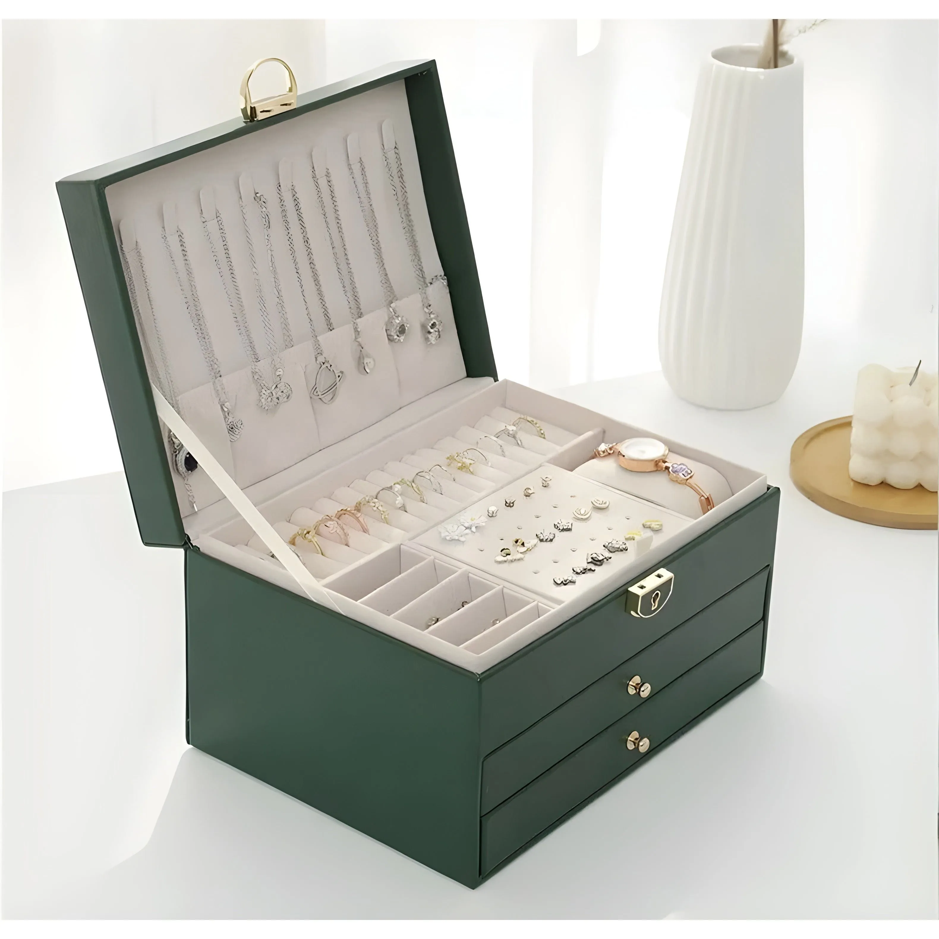 DiamondKeep Box - Elegante dreilagige Schmuckschubladenbox