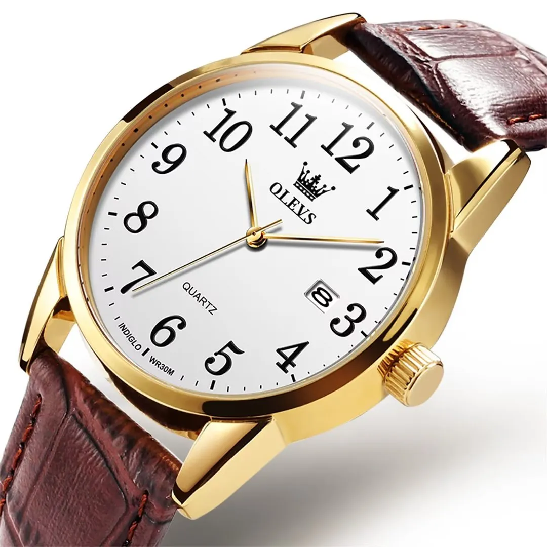 Elegant Slim Men's Leather Watch