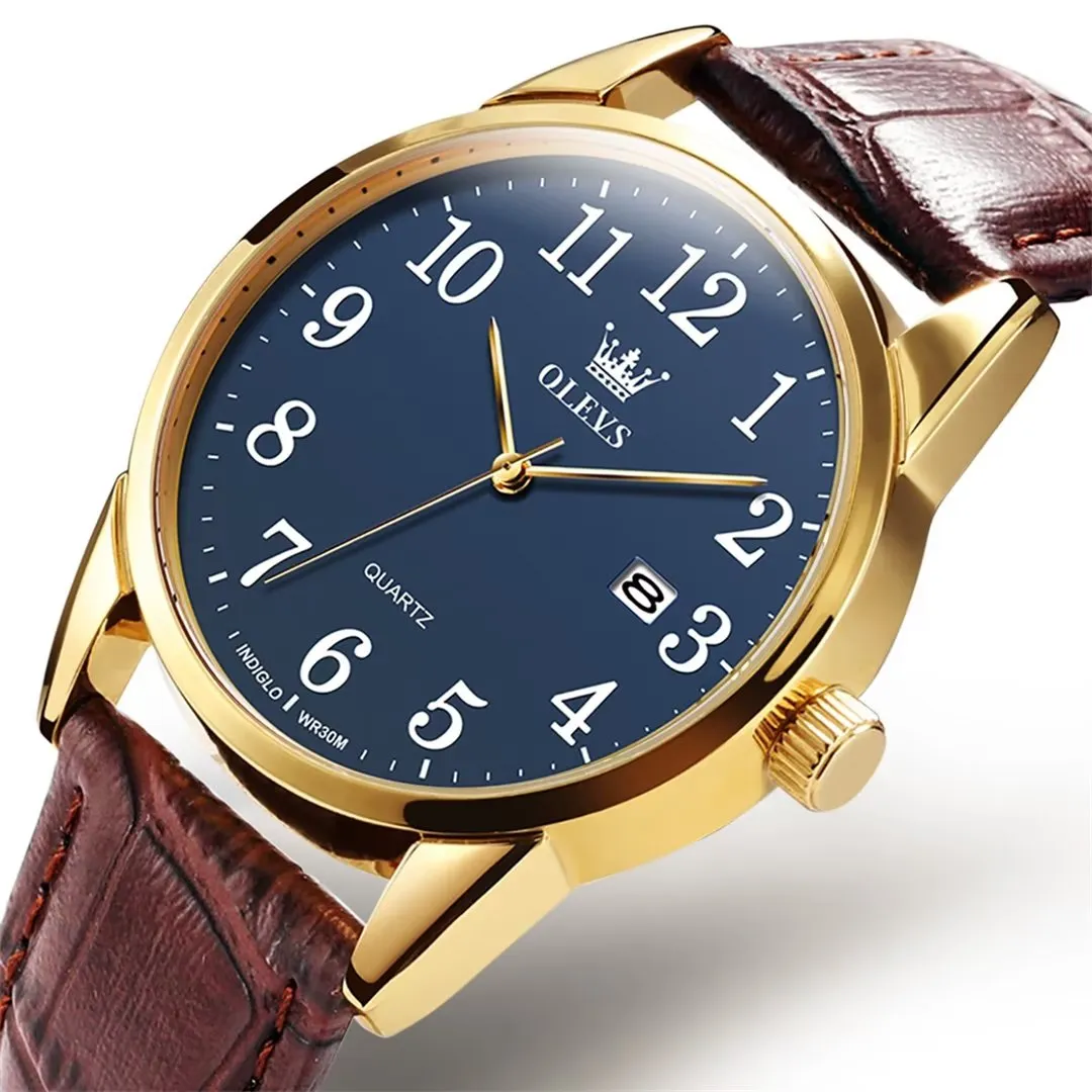 Elegant Slim Men's Leather Watch