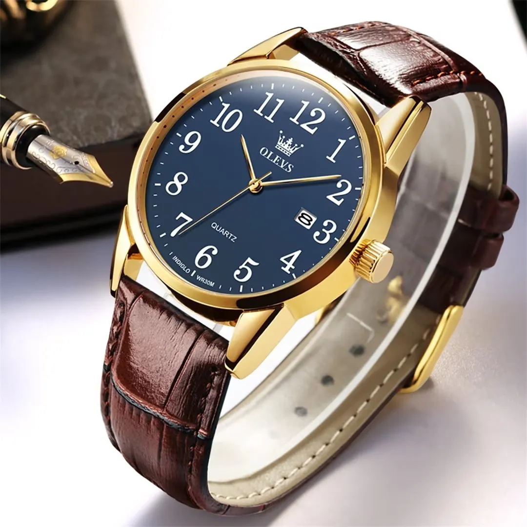 Elegant Slim Men's Leather Watch