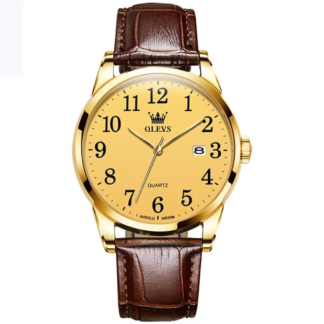 Elegant Slim Men's Leather Watch