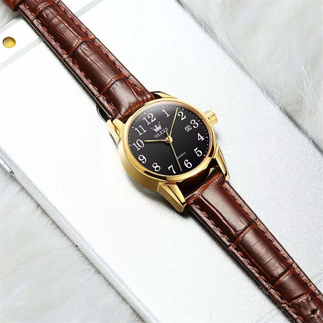 Elegant Slim Men's Leather Watch