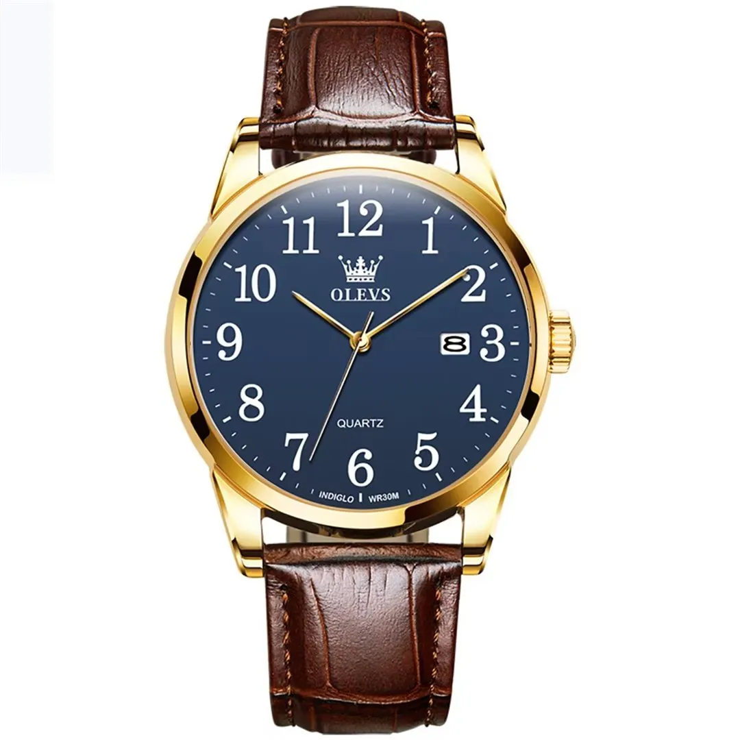 Elegant Slim Men's Leather Watch