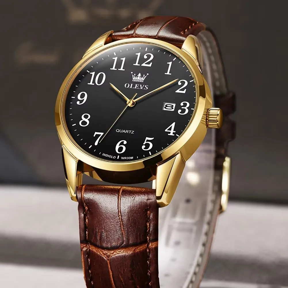 Elegant Slim Men's Leather Watch