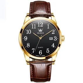 Elegant Slim Men's Leather Watch