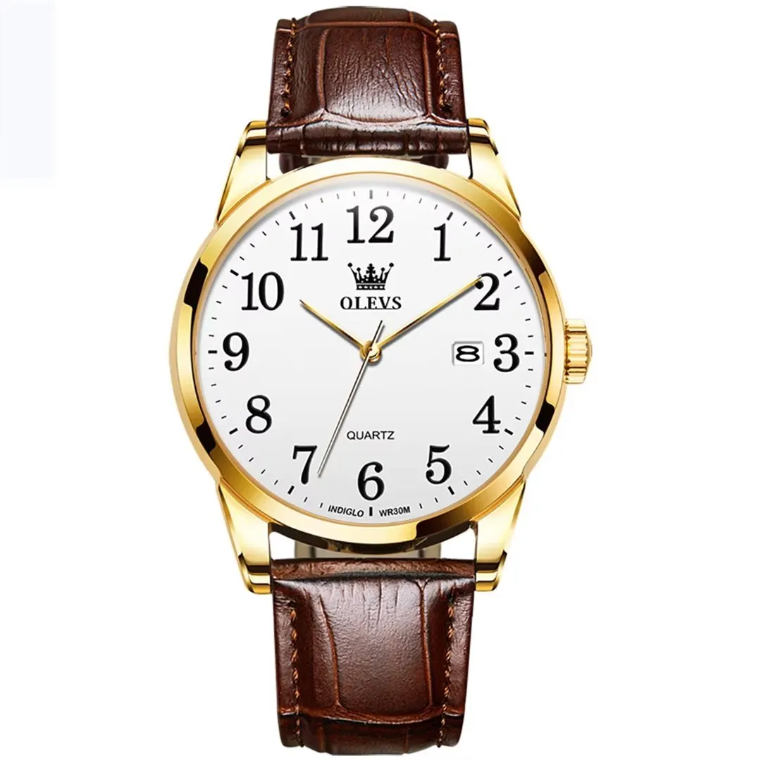 Elegant Slim Men's Leather Watch