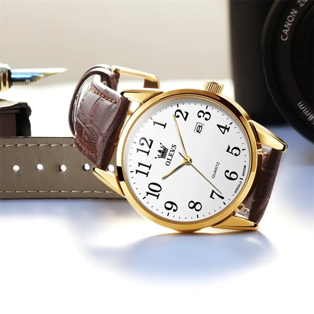 Elegant Slim Men's Leather Watch