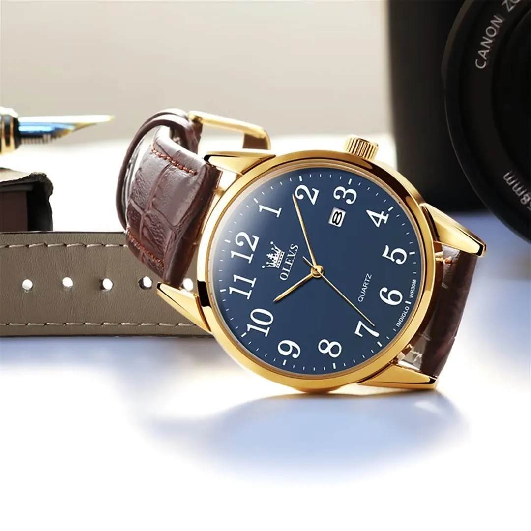 Elegant Slim Men's Leather Watch