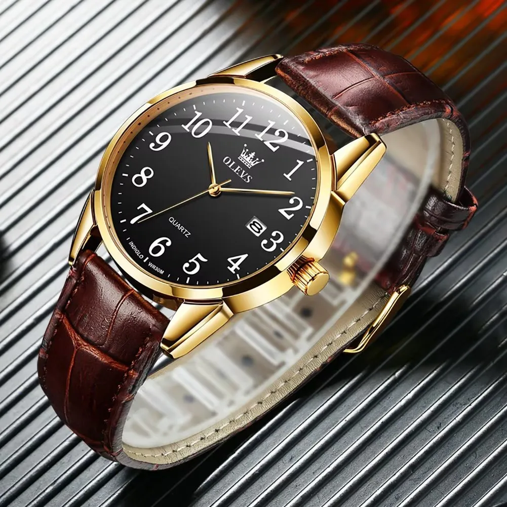 Elegant Slim Men's Leather Watch