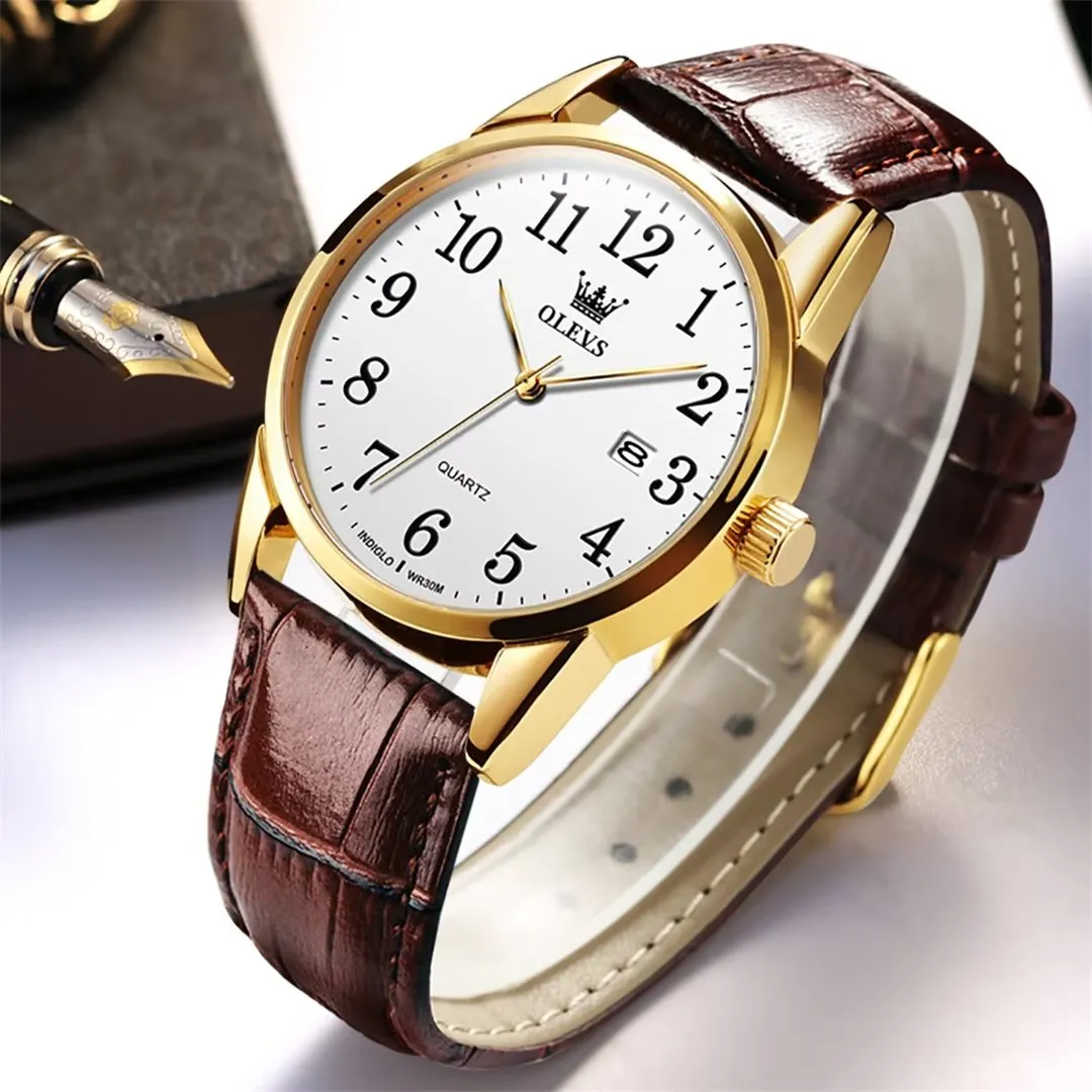 Elegant Slim Men's Leather Watch