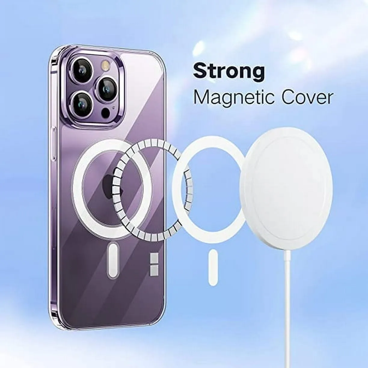 Entronix Case Clear Magnetic Case Designed for Apple iPhone 11 with 1 Tempered Glass, Shockproof Transparent Crystal Cover