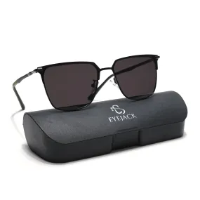 Eyejack Black Square Sunglasses for Men & Women (7021CL852)