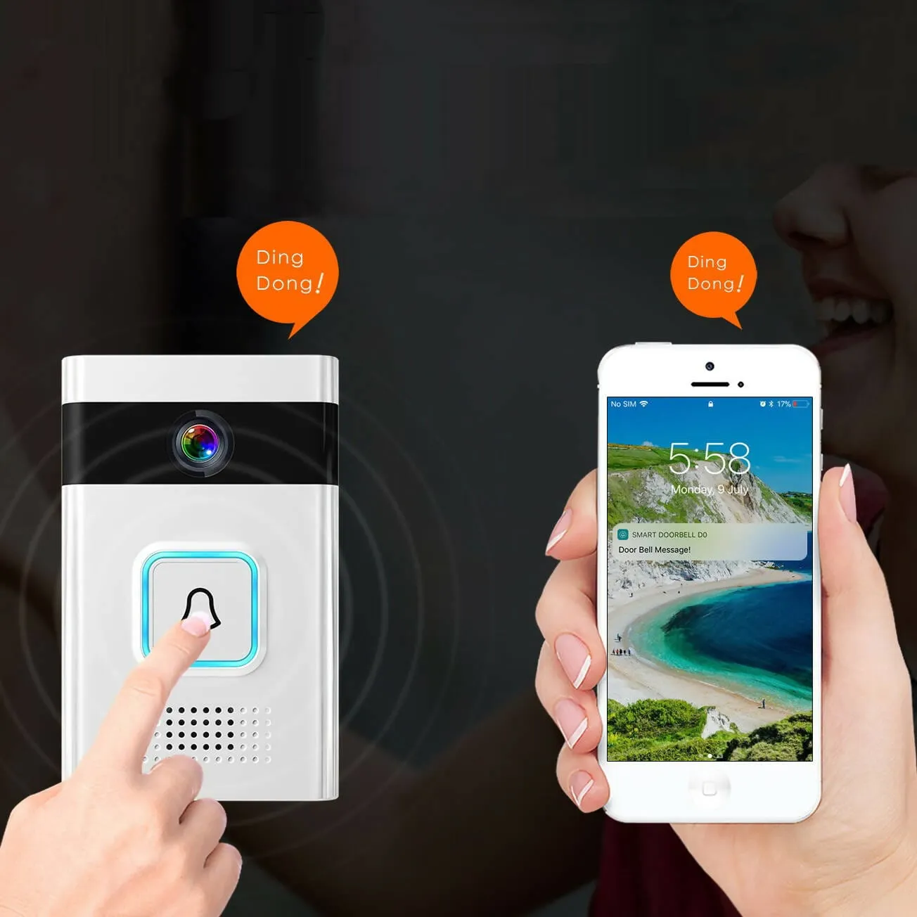 EZFUN - Smart Wireless Doorbell Connect to Smartphone