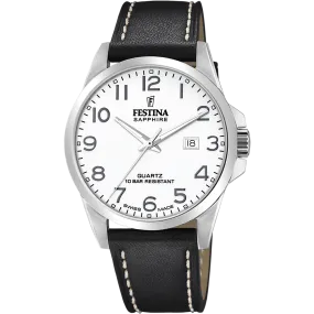 Festina Swiss Made Leather Analog Mens Watch I Model F20025/1 Quartz Movement