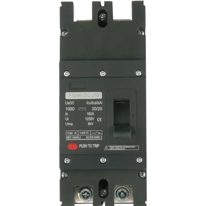 FGM6DC-2PL-320 225A, 2 Pole DC Moulded Case Circuit Breaker (MCCB) Fixed Type 20kA 225 Amp, 1000VDC