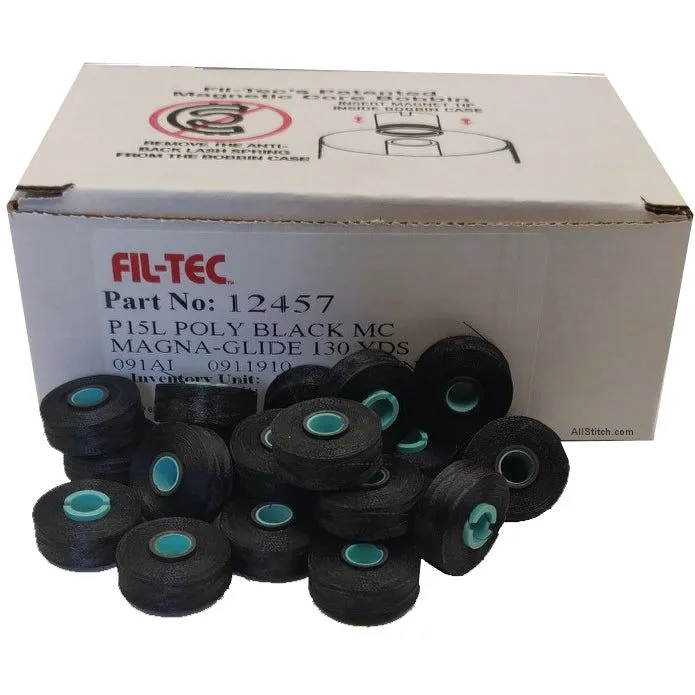 Fil-Tec Magna-Glide Embroidery Bobbins Box of 100 - Style L Black