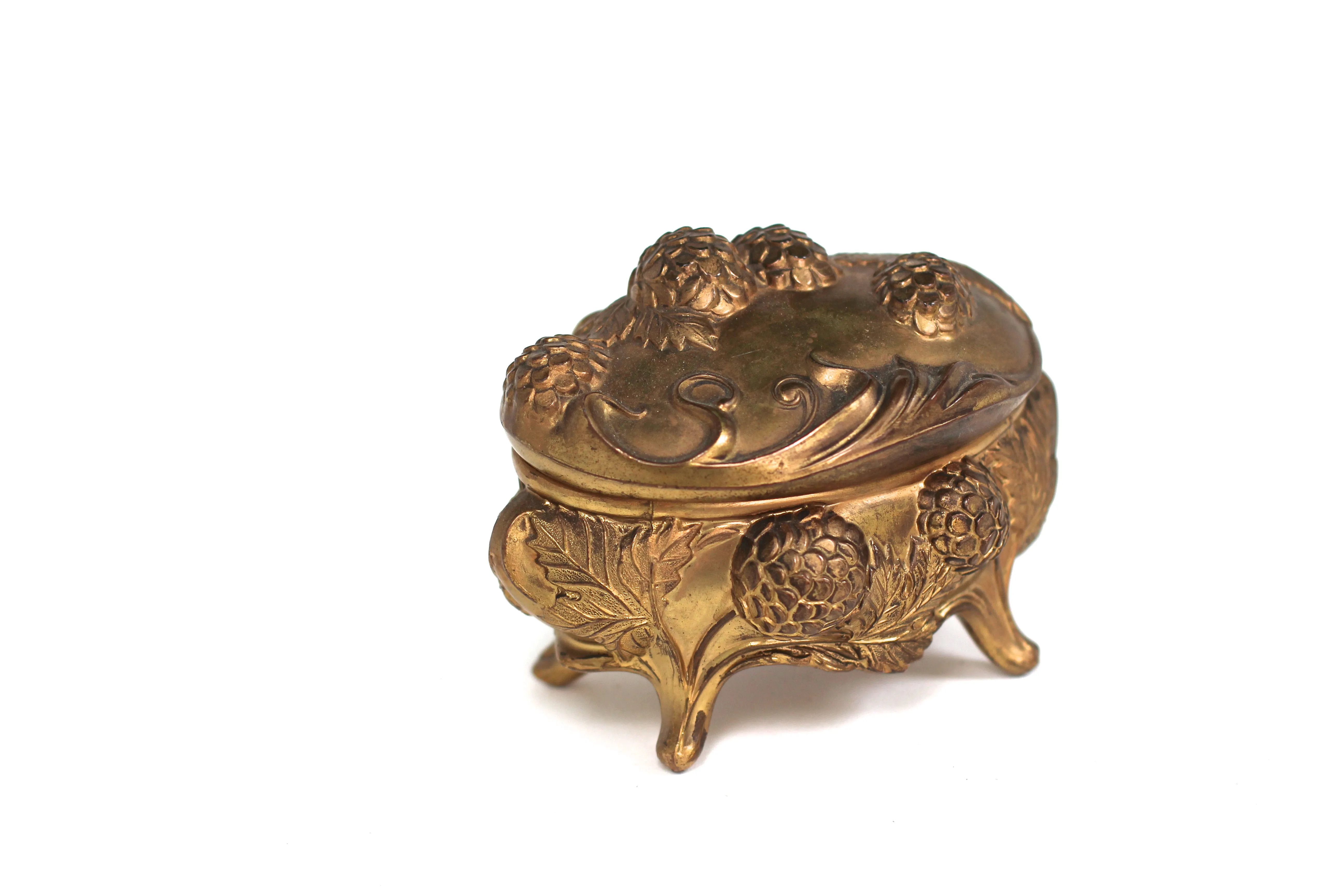 Floral Antique Art Nouveau Jewelry Box