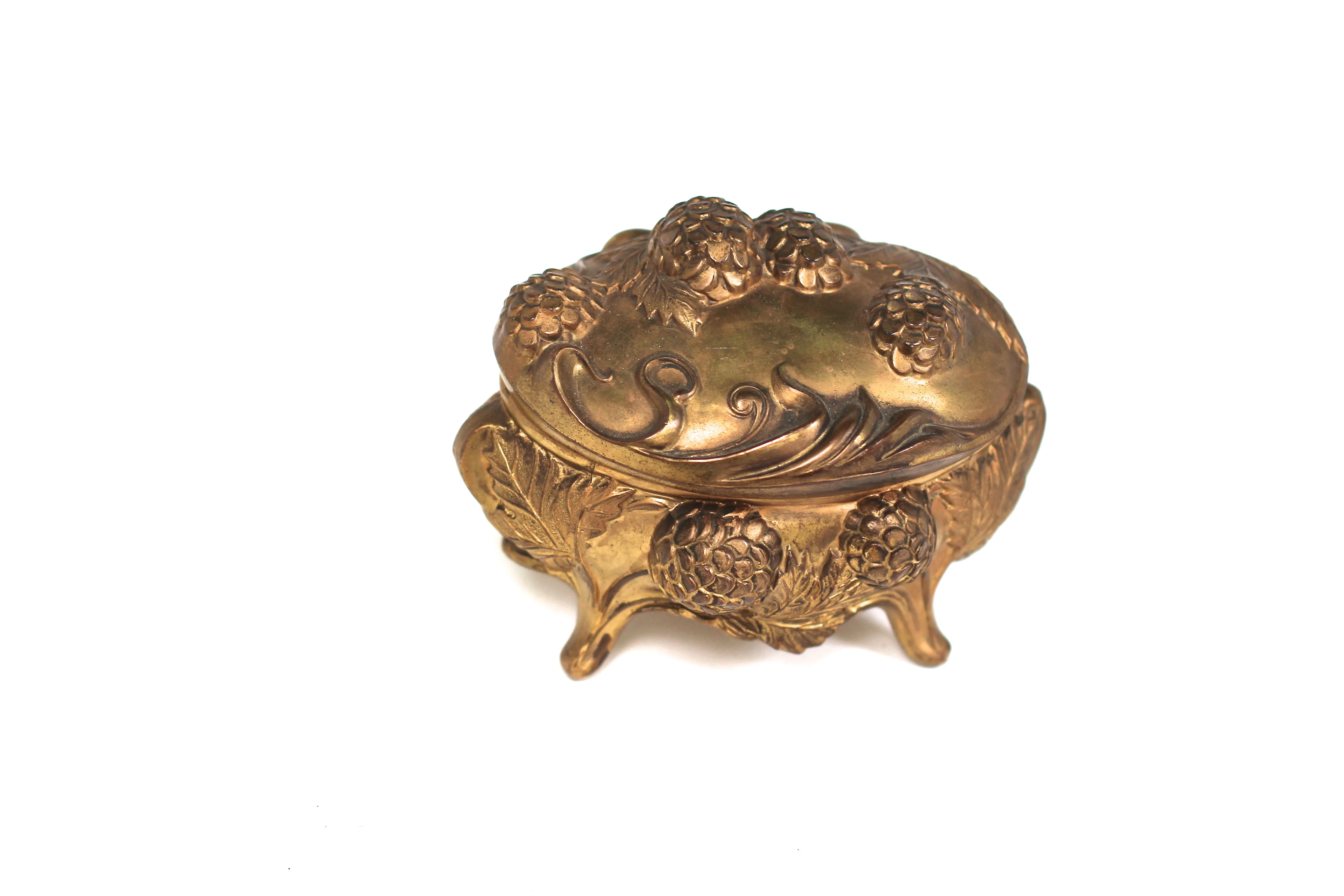 Floral Antique Art Nouveau Jewelry Box