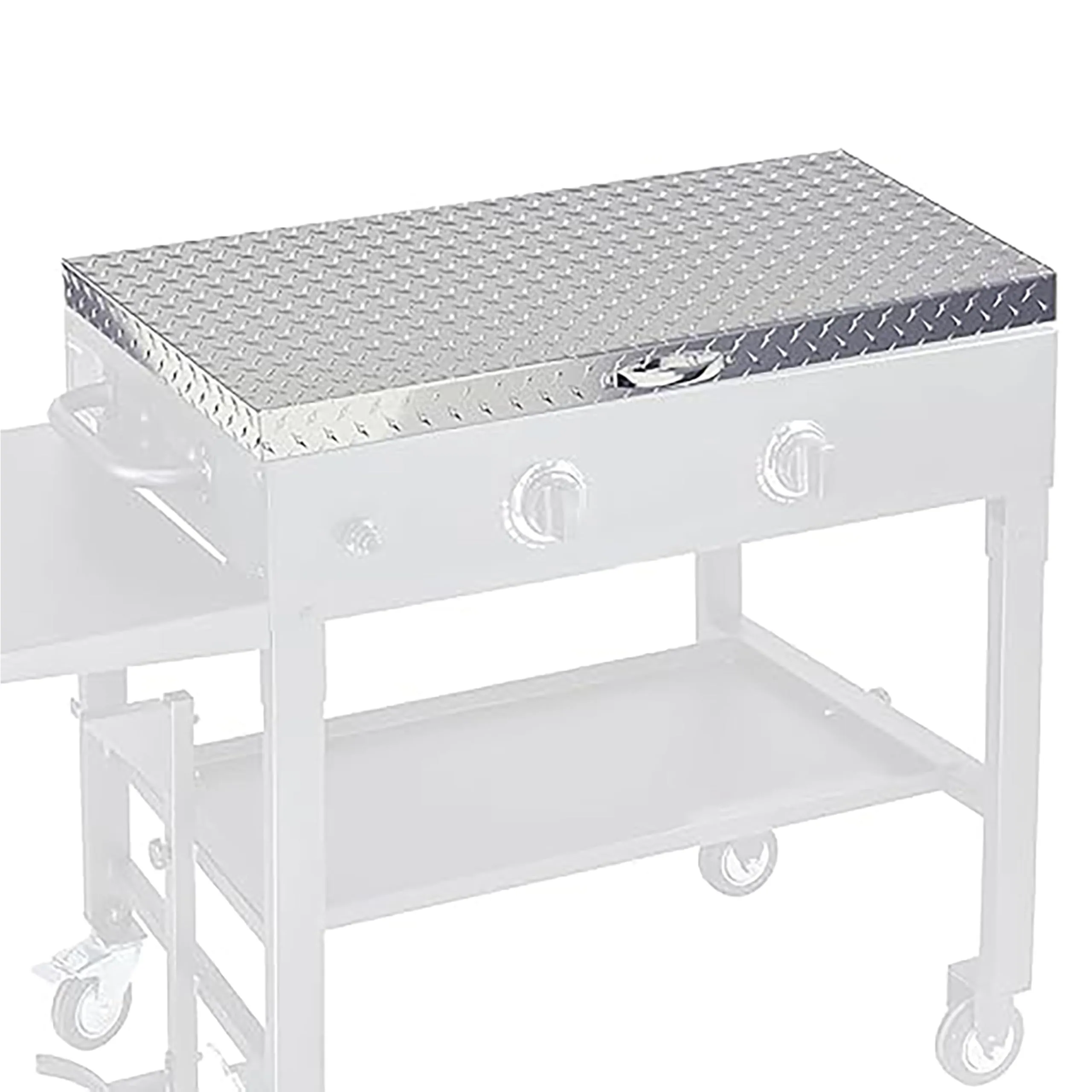 Flybold Silver 28 inch Diamond Plate Griddle Cover Weatherproof and Durable