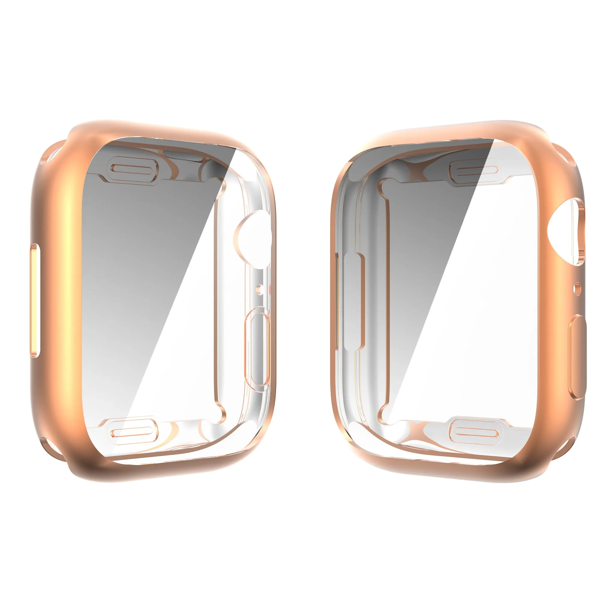 For Apple Watch iWatch Series 7 Full Soft Slim Case 41mm Cover Frame Protective TPU Soft - Rose Gold